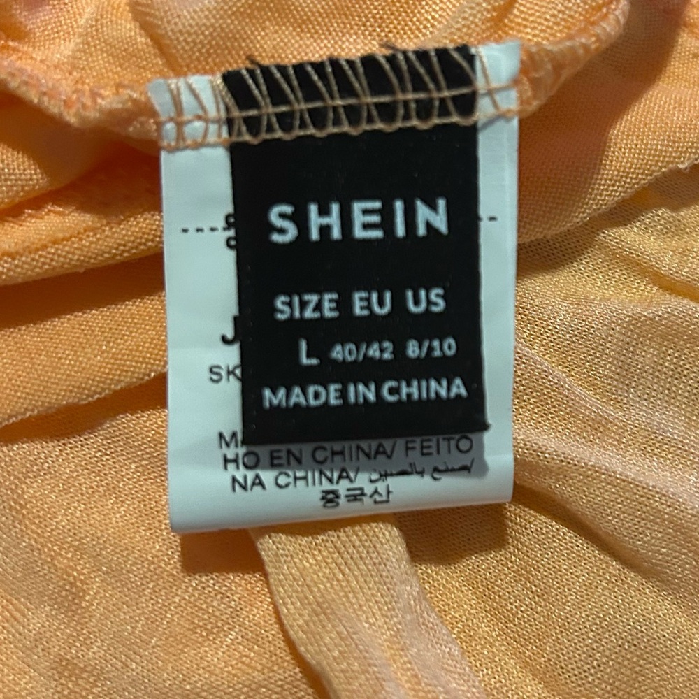 SHEIN Vibrant Orange Long Sleeve Crop Top - Picture 3 of 3